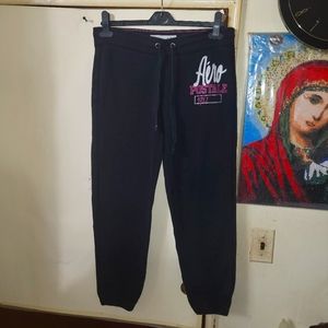 Aeropostale 1987 sweatpants size small black, pink and white